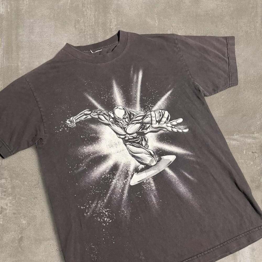 Marvel Silver Surfer Mad Engine Vintage Y2K Graphic Tee